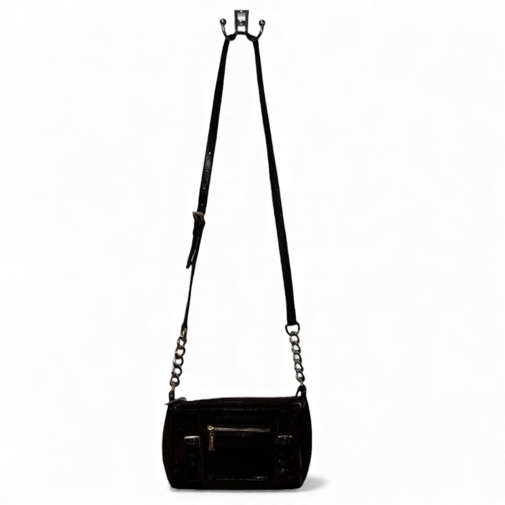 Michael Kors Black Leather Quilted Sloan Crossbody Bag  9” X 6” Very nice.